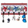 4th of July Star Key Holder Wall Mounted Key Hooks for wall Decorative, Keys Organizer Rack for Entryway, Front Door Kitchen Hallway Office, Eucalyptus Leaves Key Hanger with 5 Hooks, 9.4"x5" view 1
