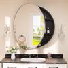 TETOTE Bathroom Mirror Cabinet 30 x 30 Brushed Nickel Round Bathroom Medicine Cabinet with Mirror Adjustable Shelves Farmhouse Wall Mirror with Storage Surface Mounted view 1