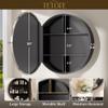 TETOTE Bathroom Mirror Cabinet 30 x 30 Brushed Nickel Round Bathroom Medicine Cabinet with Mirror Adjustable Shelves Farmhouse Wall Mirror with Storage Surface Mounted view 2