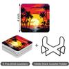 BaHomeck Drink Coasters Set of 6 with Holder,Sunset On The Beach with Palm Trees,Non-Slip Water Absorbent Ceramic Coasters Tabletop Protection,Suitable for Various Cup,Home Decor,4In view 2