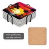 BaHomeck Drink Coasters Set of 6 with Holder,Sunset On The Beach with Palm Trees,Non-Slip Water Absorbent Ceramic Coasters Tabletop Protection,Suitable for Various Cup,Home Decor,4In view 3