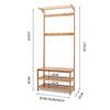 Floor-Standing Solid Wood Rotating Coat RackSolid Wood Hallway Coat Rack Shoe Bench Storage Orga Furniture with Freestanding Design for Living Room Entryway Wardrobe Storage Rustic Style Co view 2