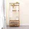 Floor-Standing Solid Wood Rotating Coat RackSolid Wood Hallway Coat Rack Shoe Bench Storage Orga Furniture with Freestanding Design for Living Room Entryway Wardrobe Storage Rustic Style Co view 4