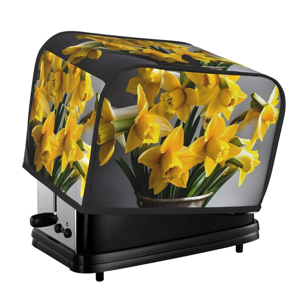 2 Slice Toaster Covers Bread Machine Cover Quilted Dustproof Fingerprint Protectors Small Washable Appliance Cover Bouquet Of Daffodils Bread Maker Dust Protection Universal Size