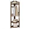 Floor-Standing Solid Wood Rotating Coat RackFreestanding Wood Entryway Corner Hall Tree with Shoe Storage Coat Rack Shelf and Stand for Office Brown view 1