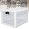 Lybunair Plastic Refrigerator Lock Box, Secure Food Storage Container with Design, Multi Purpose Cabinet for Drug, First Aid Supplies, and Valuables (White and Transparent Frame) view 2