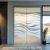 Frosted Decal with Wave Design | Privacy Window Film | Etched Glass Doors Sticker | Bathroom Office Sliding Doors Glass Cover view 1