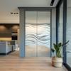 Frosted Decal with Wave Design | Privacy Window Film | Etched Glass Doors Sticker | Bathroom Office Sliding Doors Glass Cover view 3