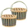 2pcs Handheld Woven Storage Basket Easter Organizer Container for Toys and Sundries Style Comfortable Handles Rustic Home Decor view 1
