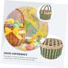 2pcs Handheld Woven Storage Basket Easter Organizer Container for Toys and Sundries Style Comfortable Handles Rustic Home Decor view 2