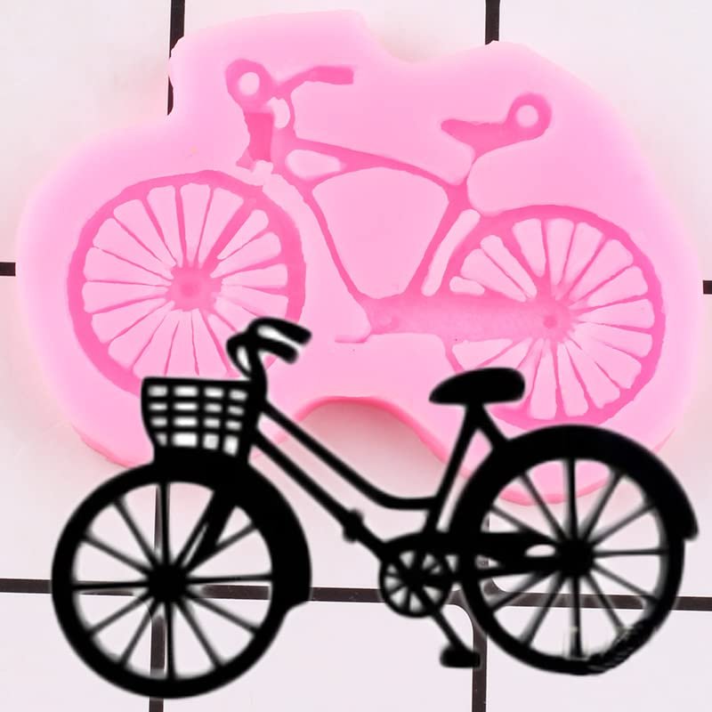 3D Bicycle Keychain Silicone Mold DIY Party Cake Decorating Tools Cake Border Mold Candy Polymer Clay Chocolate Molds