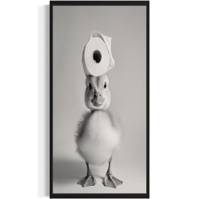 Duck Bathroom Wall Art Print Poster, Animal Restroom Toilet Paper Decor Posters Prints Home Picture Painting Artwork Gallery 144 (Duck, 10"L x 8"W, Black Frame)