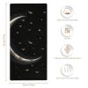 ADASGHBY Facial Towels Quick Drying Bath Towel Ultra Soft Highly Absorban Crescent Moon on Black Background Hand Towels for Gym Travel Camp Pool view 2