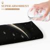 ADASGHBY Facial Towels Quick Drying Bath Towel Ultra Soft Highly Absorban Crescent Moon on Black Background Hand Towels for Gym Travel Camp Pool view 3