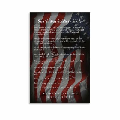 The Fallen Soldiers Table Quotes Poster Inspirational Wall Art (2) Canvas Painting for Living Room Bedroom Decor 08x12inch(20x30cm) Unframe-style
