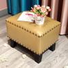 JDYHFKWP Leather Upholstered Cube Pouf Footstool with Solid Wood Frame Small Square Living Room Coffee Table Bench 36x26x30cm (14x10x12inch) view 1