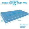 Outdoor Daybed Cushion Cover Twin Size, Porch Swing Bed Mattress Cover with U-Shaped Large Zipper, Fade Resistant Polyester Fabric Cushion Slipcover for Patio Furniture, 75x39x9 Inch, Sky Blue view 2