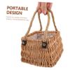 Portable Woven Bamboo Flower Basket with Handle for Decor view 3