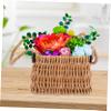 Portable Woven Bamboo Flower Basket with Handle for Decor view 4