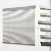 Persilux No Drill No Tools Cordless Mini Blinds 1" Aluminium Mini Blinds, Window Shades No Screws Venetian Horizontal Blackout Blinds for Windows, Living Room/Bedroom/Kitchen, Grey, 48" W x 64" H view 1