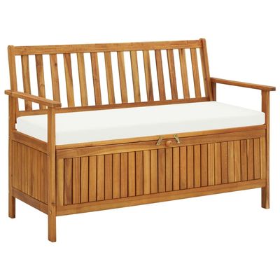 ANYCHOLE Patio Bench, Patio Storage Bench Solid Acacia Wood 47.2"x24.8"x33.1"