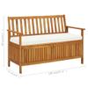 ANYCHOLE Patio Bench, Patio Storage Bench Solid Acacia Wood 47.2"x24.8"x33.1" view 2