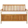 ANYCHOLE Patio Bench, Patio Storage Bench Solid Acacia Wood 47.2"x24.8"x33.1" view 3