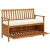 ANYCHOLE Patio Bench, Patio Storage Bench Solid Acacia Wood 47.2"x24.8"x33.1" view 4