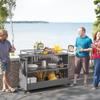 LICONG-2019 Storage Trolley Kitchen cart, Portable bar cart with Wheels, Rattan Counter Table with 2 Steel Shelves, Suitable for Terrace Kitchen Backyard Storage Cart view 2