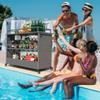 LICONG-2019 Storage Trolley Kitchen cart, Portable bar cart with Wheels, Rattan Counter Table with 2 Steel Shelves, Suitable for Terrace Kitchen Backyard Storage Cart view 4