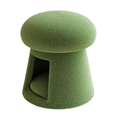 TPTBON Modern Mushroom Footstool, Wool Round Footstool, Multifunctional Dressing Stool, Low Footstool with Storage Space for Living Room Bedroom Apartment(Green)