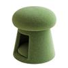 TPTBON Modern Mushroom Footstool, Wool Round Footstool, Multifunctional Dressing Stool, Low Footstool with Storage Space for Living Room Bedroom Apartment(Green) view 1