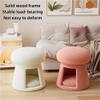TPTBON Modern Mushroom Footstool, Wool Round Footstool, Multifunctional Dressing Stool, Low Footstool with Storage Space for Living Room Bedroom Apartment(Green) view 4