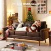 71.6" Faux Leather Couch,Dark Brown Suede Leather Sectional Couches with Comfy Cushions,Mid Century Modern Deep Seat Sofa, Luxury L Shaped Leather Couch 3-Seat Sofa for Living Room Office view 4