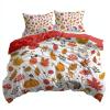 Duvet Cover Sets 3Pcs Autumn Leaves Fruit Hedgehog Comforter Cover with Zipper Orange Red Bedding Sets for Boys with 2 Pillow Shams,Twin Size 68x86 inch Bedroom Decor view 4