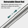 Adjustable Closet Hanging Rod No Drilling, Extra Long Tension Rod, Heavy Duty Clothes Drying Rod Between Cabinets/Garment Rack Bar for Clothing Store Balcony Wall(Brown,21.6-31.5in (55-80cm)) view 3