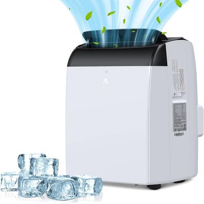 Hipicute 12,000 BTU Portable Air Conditioner - 3-In-1 Cooling, Dehumidifier & Fan, Cools 550 Sq.Ft, LCD Remote, Window Kit Included for Bedroom/OfficeWhiteUS regulations