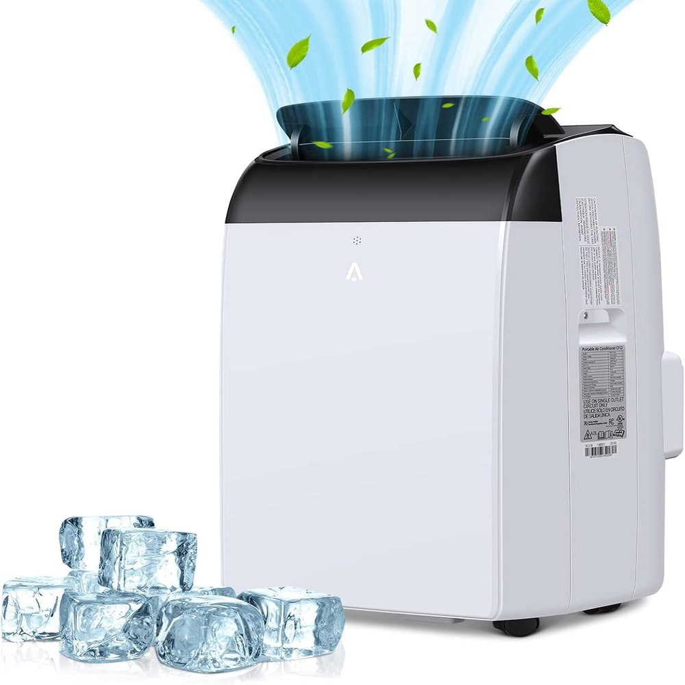 Hipicute 12,000 BTU Portable Air Conditioner - 3-In-1 Cooling, Dehumidifier & Fan, Cools 550 Sq.Ft, LCD Remote, Window Kit Included for Bedroom/OfficeWhiteUS regulations