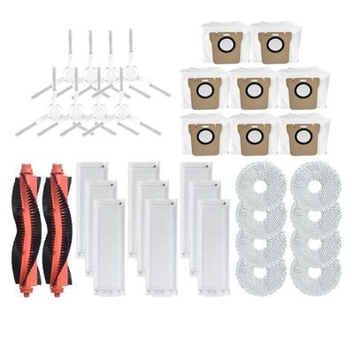 Compatible with Xiaomi Mijia M30 Pro C107 Robot Vacuum Cleaner Parts Mop Cloth Dust Bag Hepa Filter Side Brush Roller Brush Replacement(Set15)