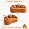 65'' Modern Curved Cloud Loveseat Sectional Sofa for Small Spaces, Luxury Plush Chenille Deep Seat Couch with 3 Pillows, No Assembly Needed Apartment Living Room Furniture, Orange view 2