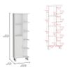 agnixnaf 63-Inch High Bathroom Cabinet Buffet Cabinet Linen Storage Cabinet with Seven Open Shelves view 3