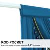 Leeva 59" Wide Cobalt Blue Waterfall Valance, 2 Swags Elegant Sheer Swag with Crystal Beads, Light Filtering Voile Curtain for French Doors & Bedroom, 1 Panel view 4