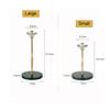 CatchDragon Brass Gold Free Standing Paper Towel Holder Countertop,Decorative Paper Towel Holder Stand with Marble Base and Crystal Ornament for Kitchen Bathroom (White Base/Crystal, Small-9.2inch) view 2