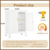 GAIOUS White Metal Pantry Cabinet with Lock(Two Units), Sideboard Buffet Storage Cabient with Doors and 2 Adjustable Shelves, Multifunctional Kitchen Cupboard for Home Office, Buffet Table view 2