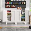GAIOUS White Metal Pantry Cabinet with Lock(Two Units), Sideboard Buffet Storage Cabient with Doors and 2 Adjustable Shelves, Multifunctional Kitchen Cupboard for Home Office, Buffet Table view 4