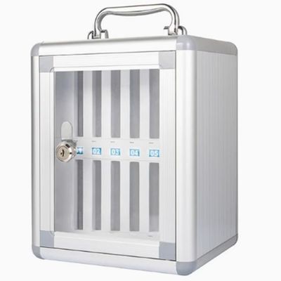 Cell Phone Storage Cabine 12/24/36/48/60 Slots Silver Wall-Mounted Pocket Chart Cell Phones Storage Cabinet with Handle and Key for School Classroom Office Exam(12)