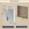 Keonjinn 30 x 26 Inch Black Medicine Cabinet, Bathroom Medicine Cabinet with Mirror, Lightweight Aluminum Structure, Assembly Required, in Wall or Wall Mount, Free Adjustable Shelves, Tempered Glass view 2