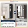 Keonjinn 30 x 26 Inch Black Medicine Cabinet, Bathroom Medicine Cabinet with Mirror, Lightweight Aluminum Structure, Assembly Required, in Wall or Wall Mount, Free Adjustable Shelves, Tempered Glass view 4