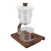 350ml Capacity Magnetic Easy Cleanup Convenient Glass Teapot with Walnut Wood for Home, Unique Handmade Design Ideal for Family Gatherings, Office Breaks view 1