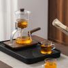 350ml Capacity Magnetic Easy Cleanup Convenient Glass Teapot with Walnut Wood for Home, Unique Handmade Design Ideal for Family Gatherings, Office Breaks view 2